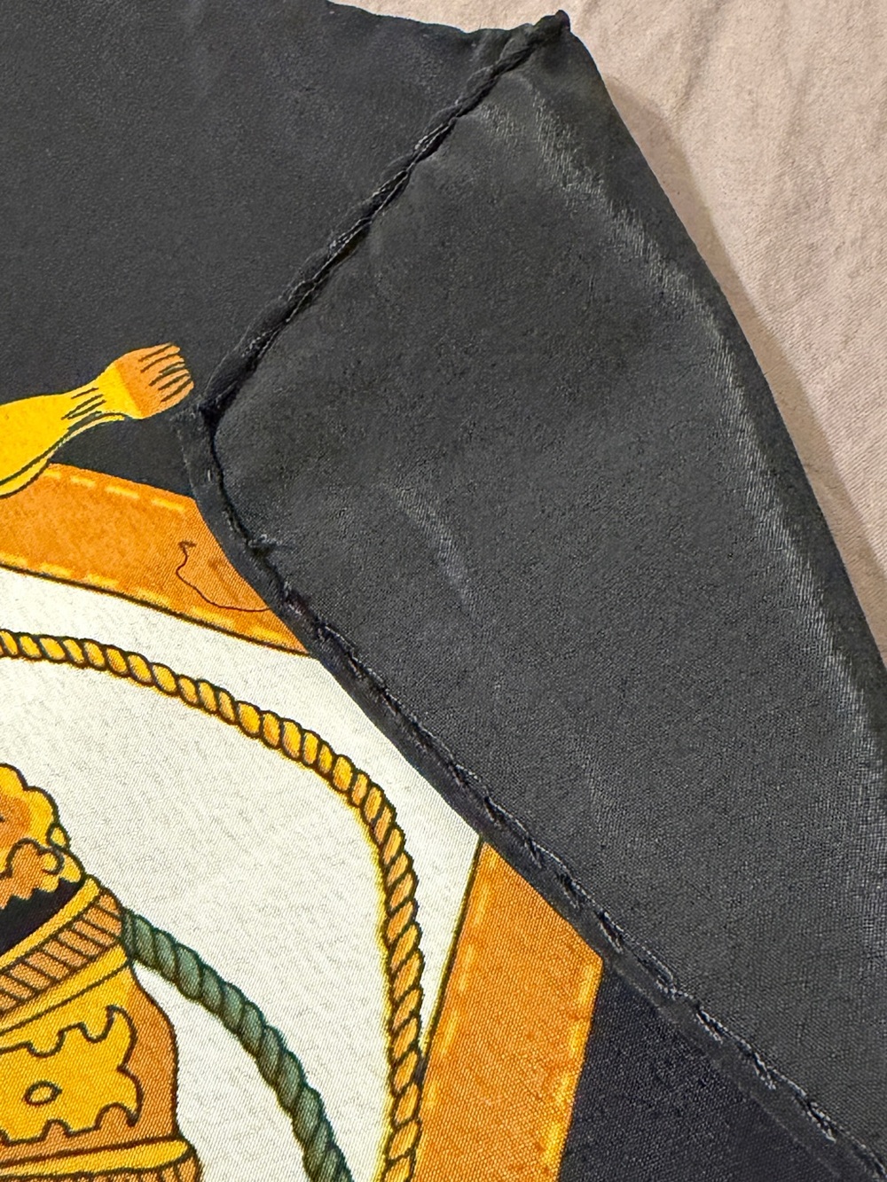 Hermes Silk Scarf - Black, Red, Gold - Picture 11 of 12